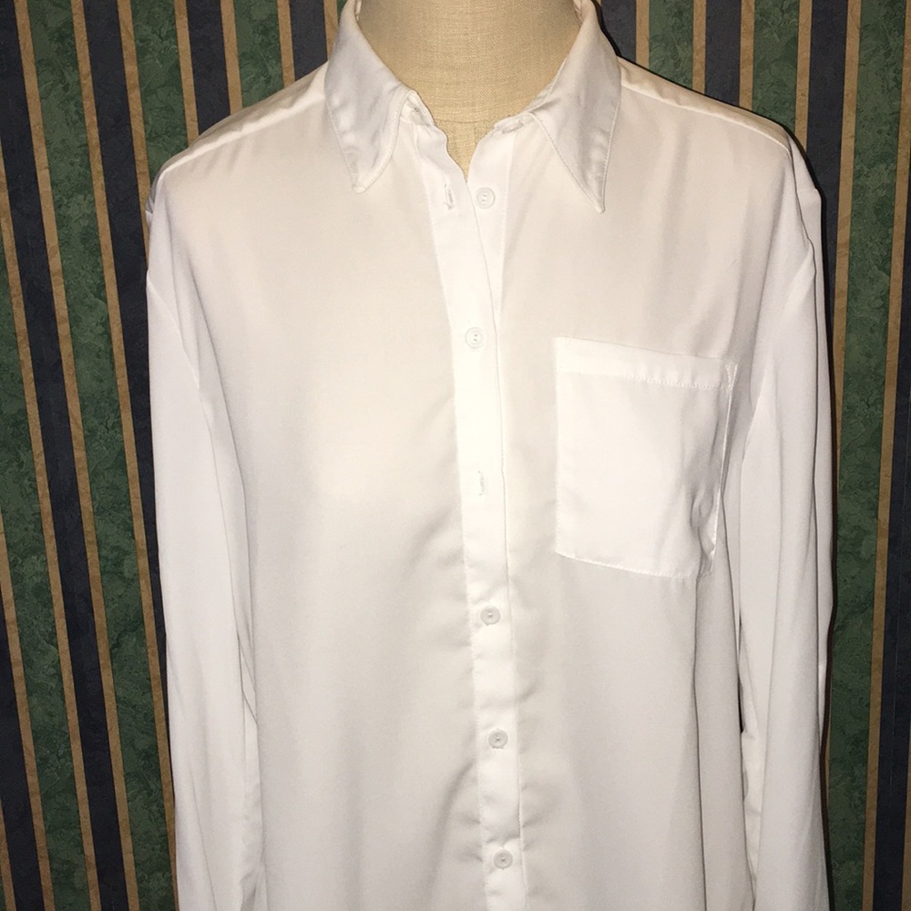 White button down blouse