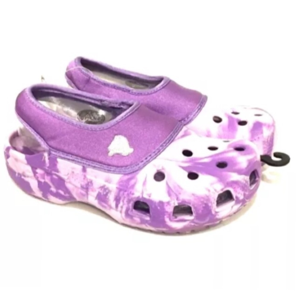 NWT Crocs Crocling Purple Haze Swirl Youth 1/3