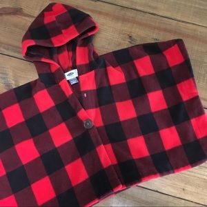 Plaid toddler poncho/cape