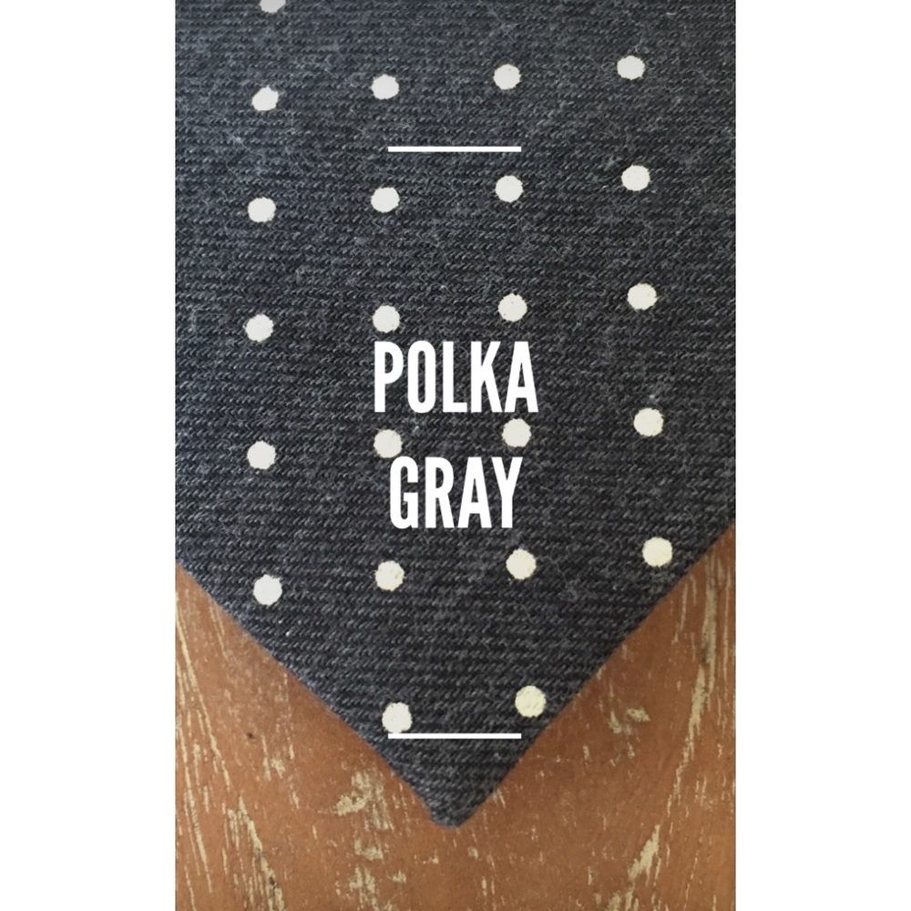 Men’s Polka Dot Gray Cotton Tie - “Polka Gray”