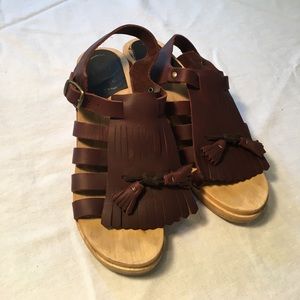 No. 6 Slingback Clogs with wedge sole