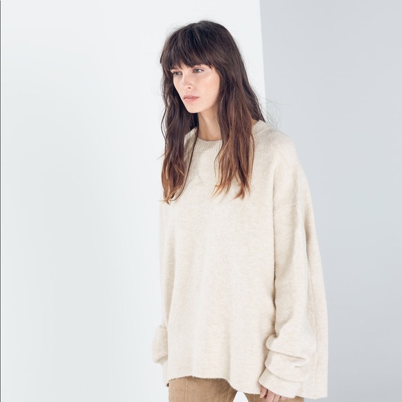 zara oversize crew neck sweater - Picture 2 of 8