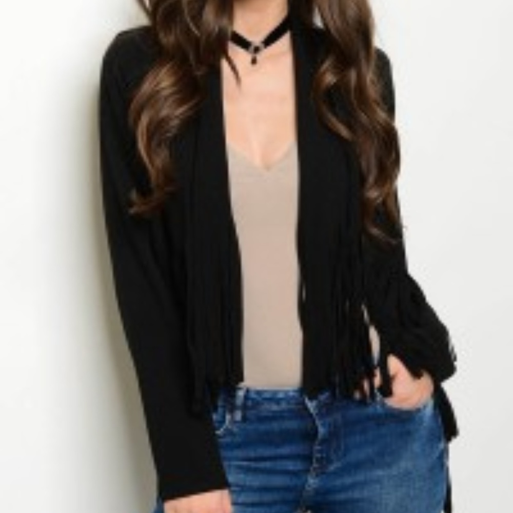 L/Sleeve Fringe Cardigan NWT