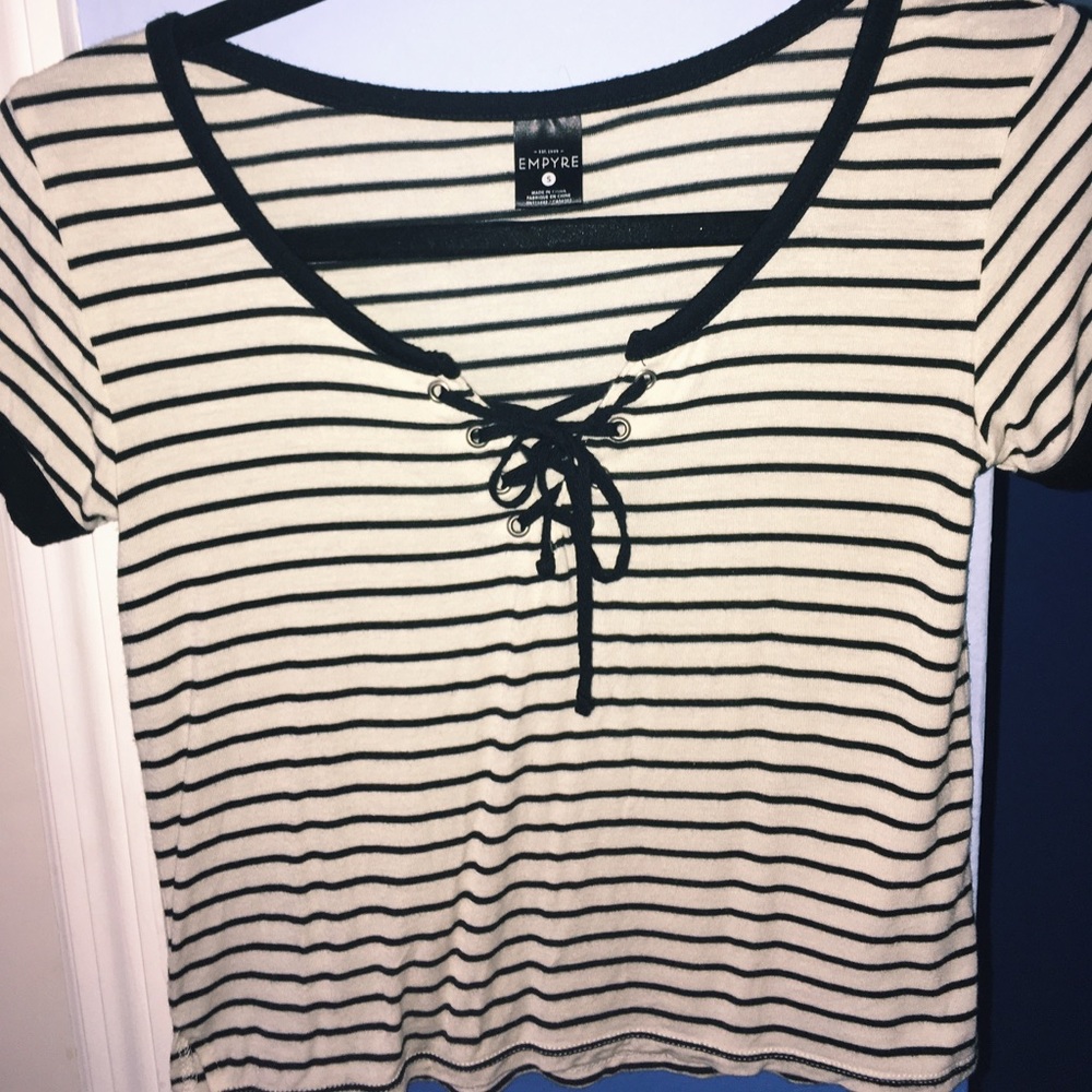Black and White striped casual shirt