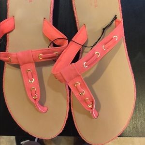 Sonoma flip flops tan coral color size 11