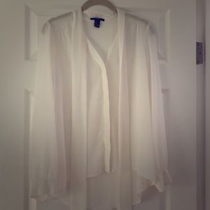Forever21 Sheer white blouse (M)
