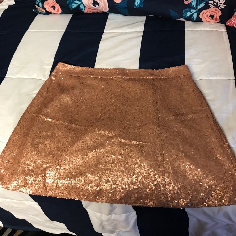 Gold sequin mini skirt