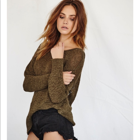 Open Weave V Back Sweater - Picture 3 of 3