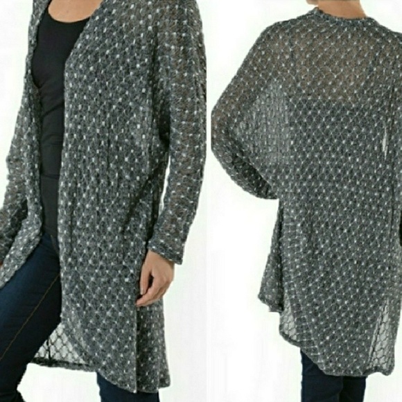 Knitted Longline Cape Open Cardigan - Picture 2 of 6
