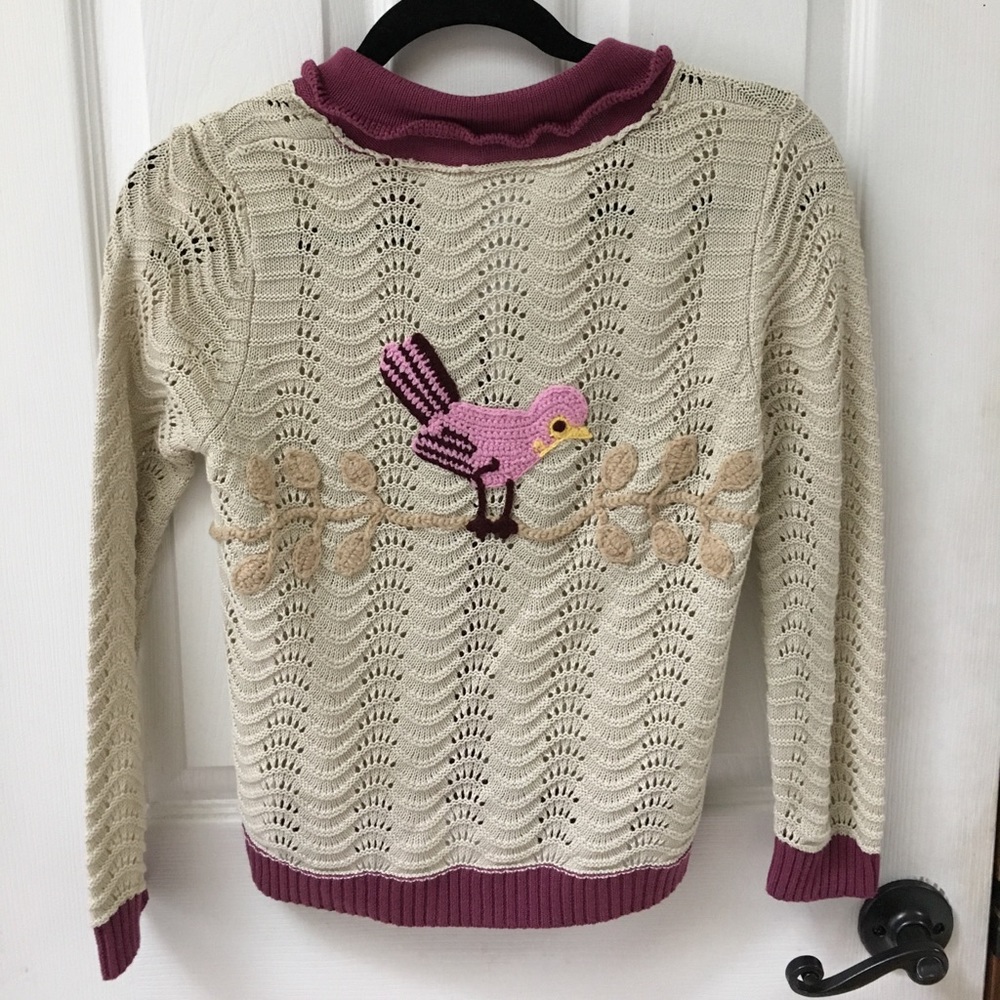Pink Bird Cardigan.
