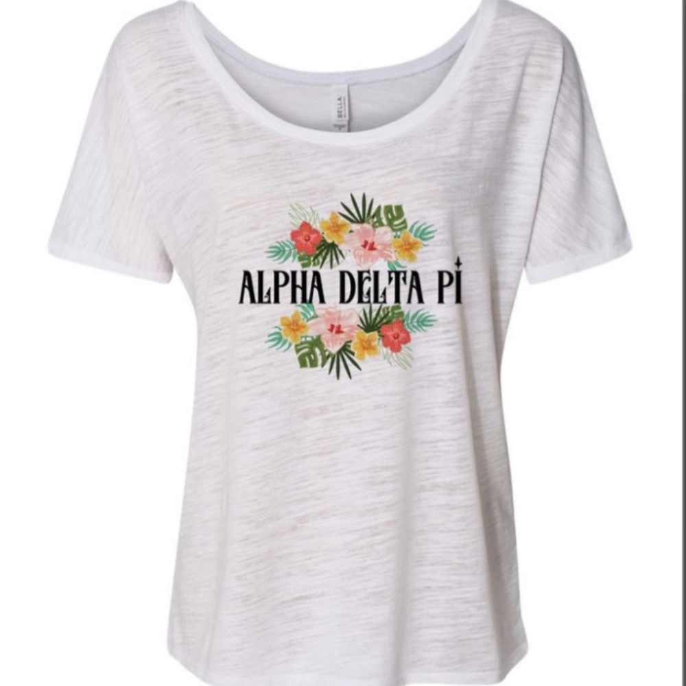 Alpha delta pi Bella canvas floral shirt