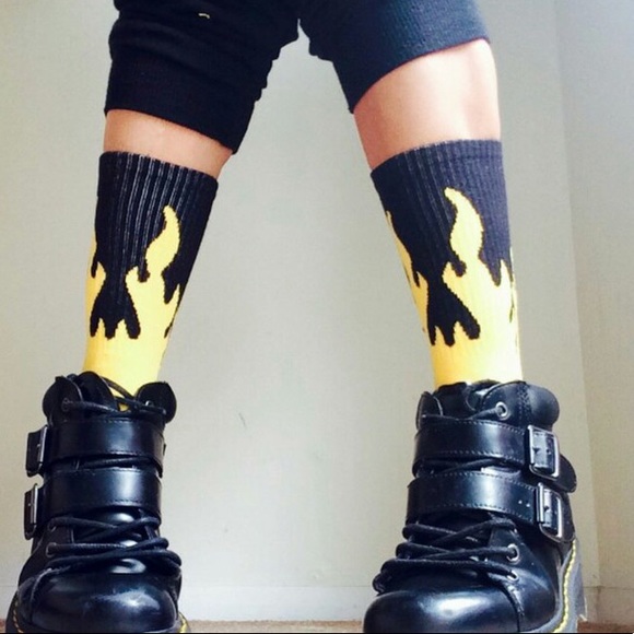 Flame socks  mid calf  ONE SIZE! - Picture 2 of 2