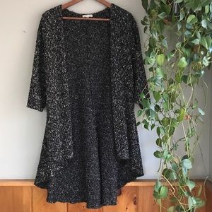 black & white speckled cardigan