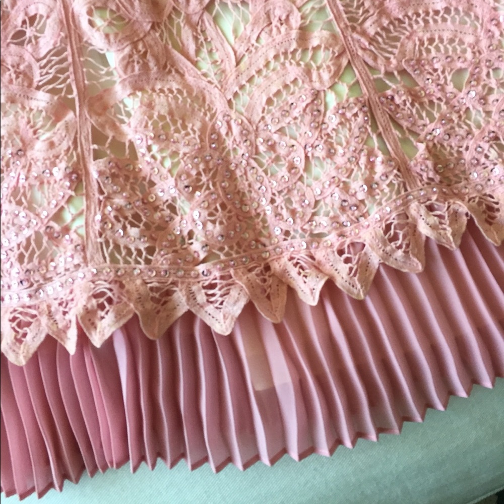 VINTAGE 90s/00s Betsey Johnson Crochet/Lace/Sequin Cocktail Dress - Picture 3 of 8