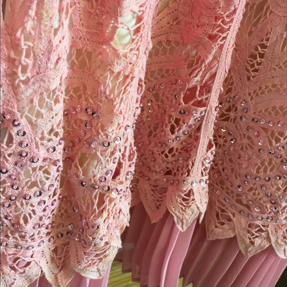 VINTAGE 90s/00s Betsey Johnson Crochet/Lace/Sequin Cocktail Dress - Picture 7 of 8