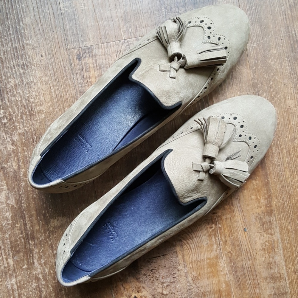 Valas Los Angeles Tan Tassel Loafer Leather Flats