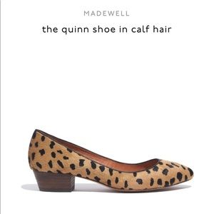 Madewell leopard calf hair Quinn heels sz 6
