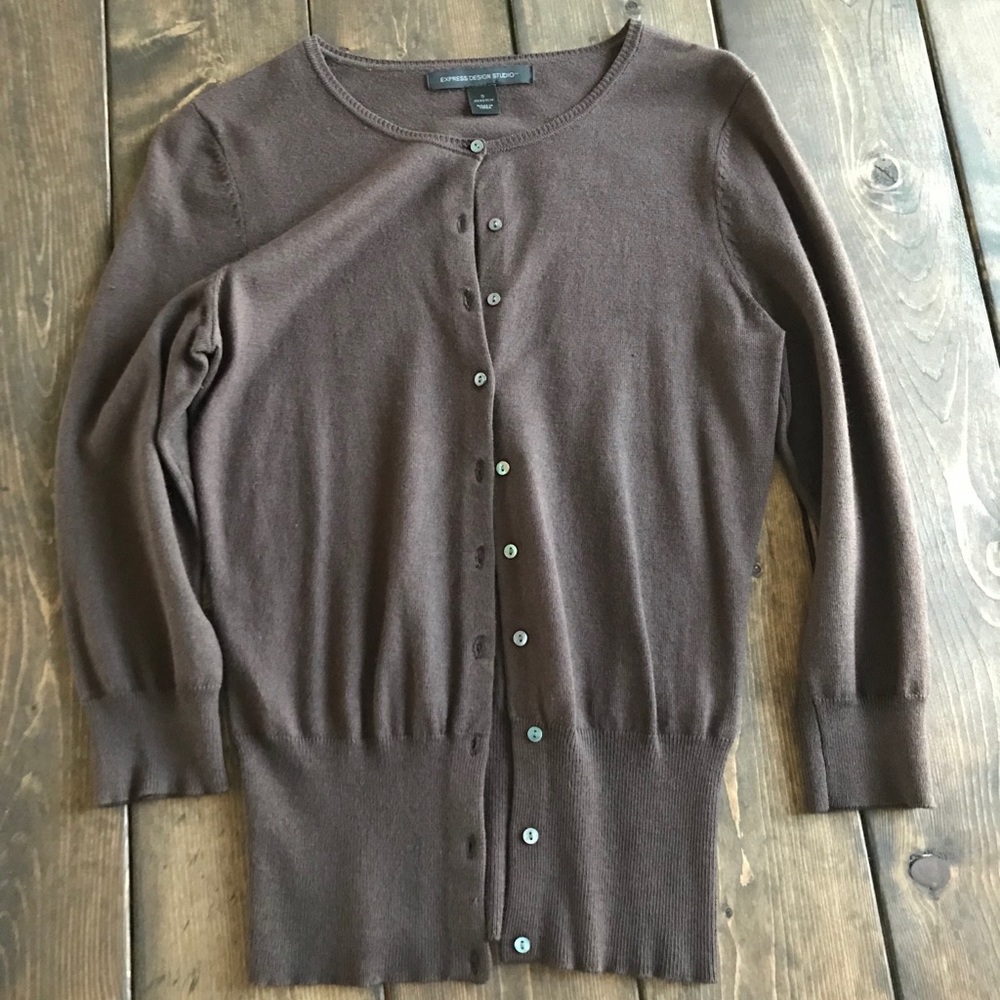 Express stretch button up cardigan