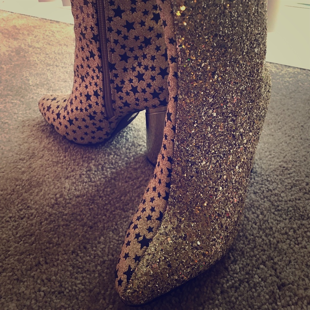 Gold booties
