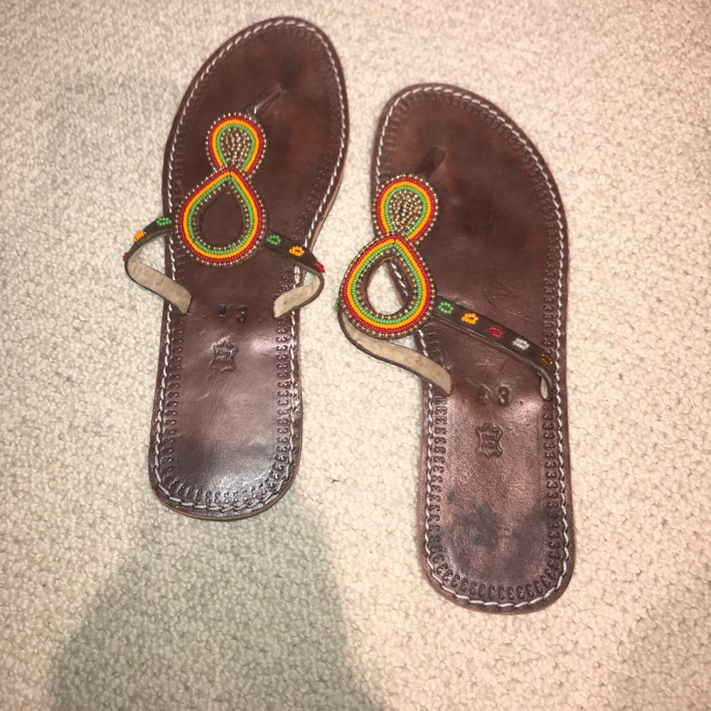 Worn flip flops