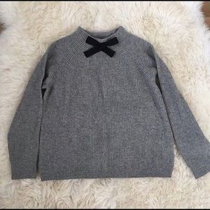 NWT J. Crew Gayle Bow-Neck Sweater - Heather Grey