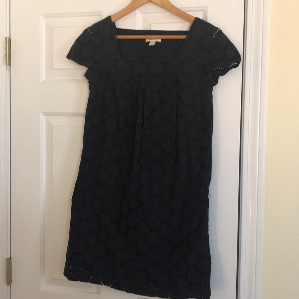 Loft navy eyelet dress