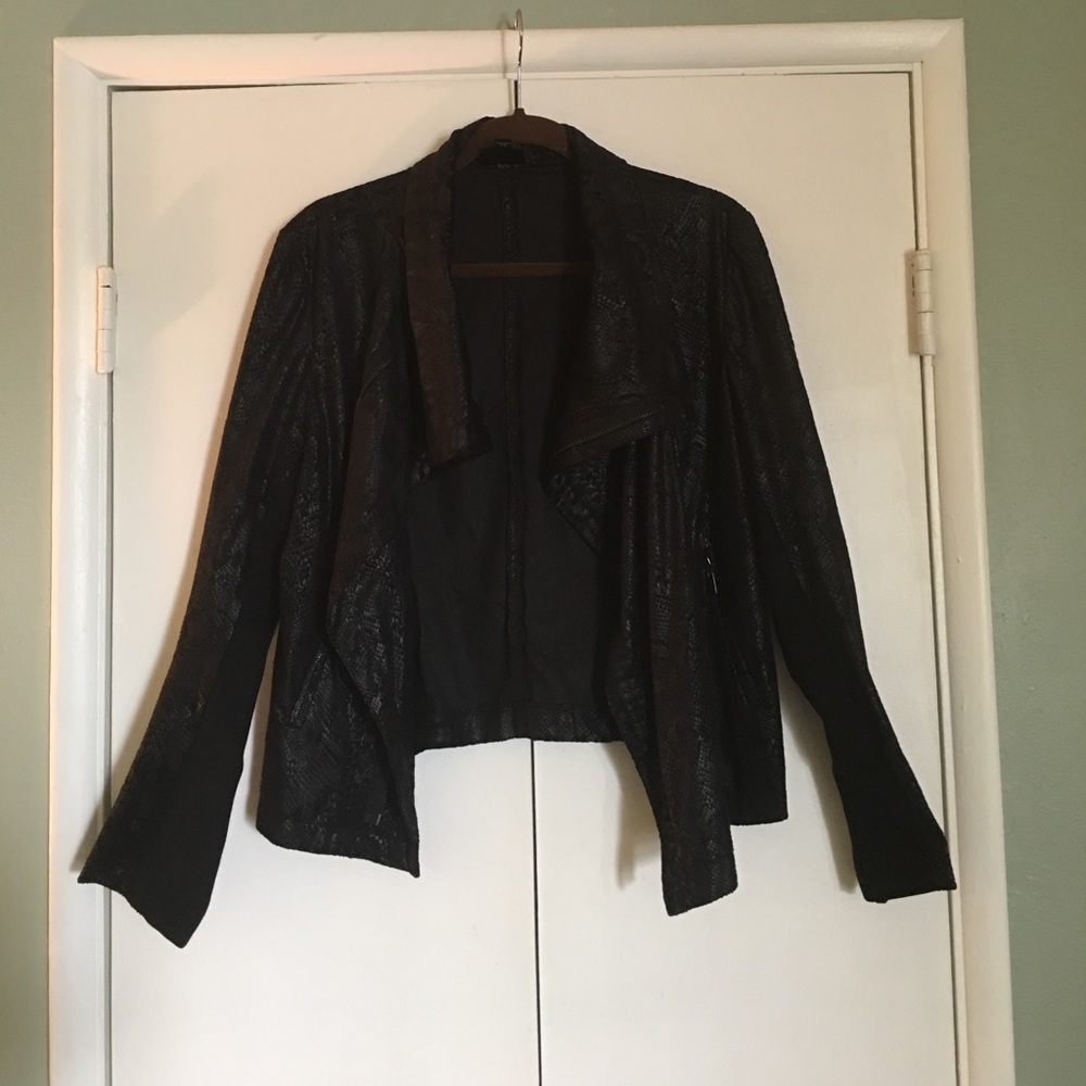 Mossimo XL Black Faux Snakeskin Moto Jacket