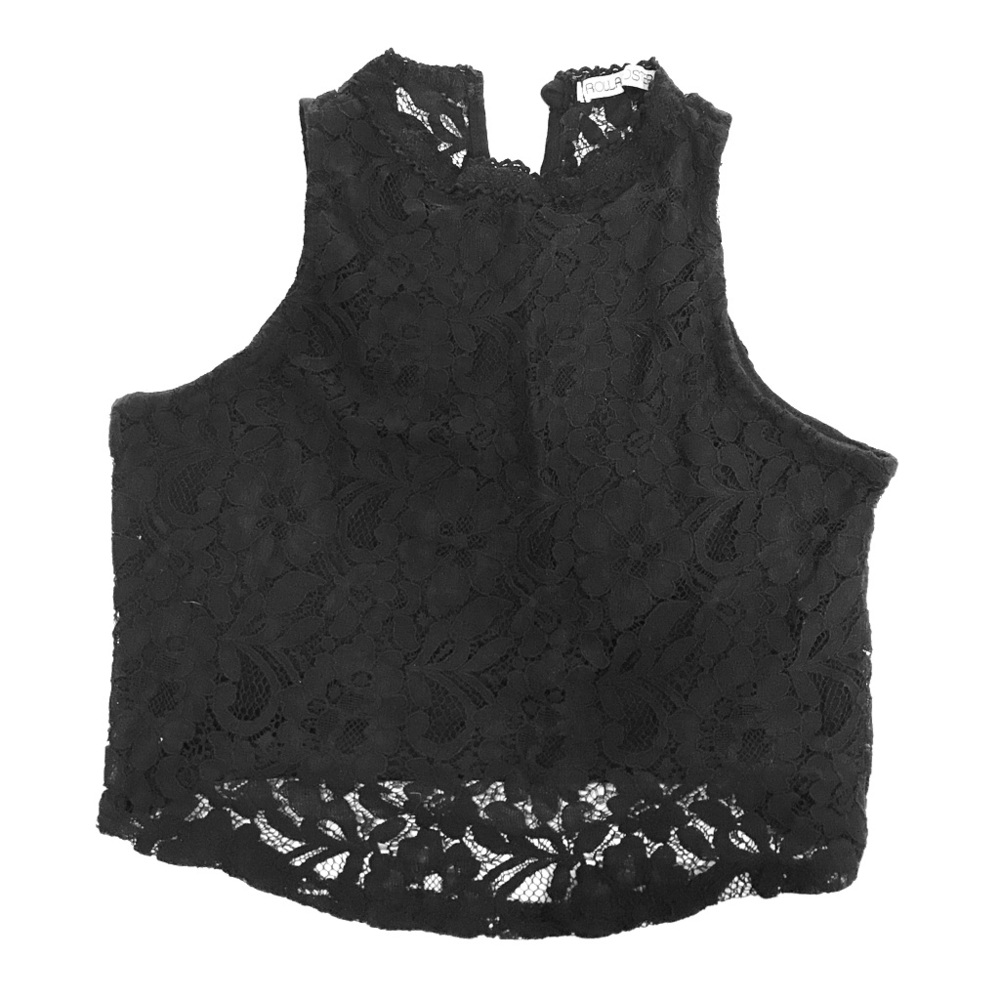 Black Lace Mini Crop Top