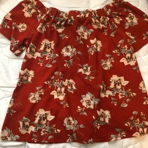 Orange floral shirt