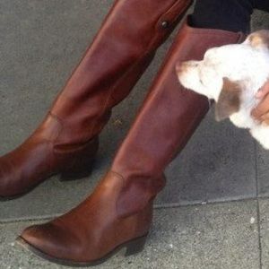 Frye Melissa Button Boots cognac size 5.5