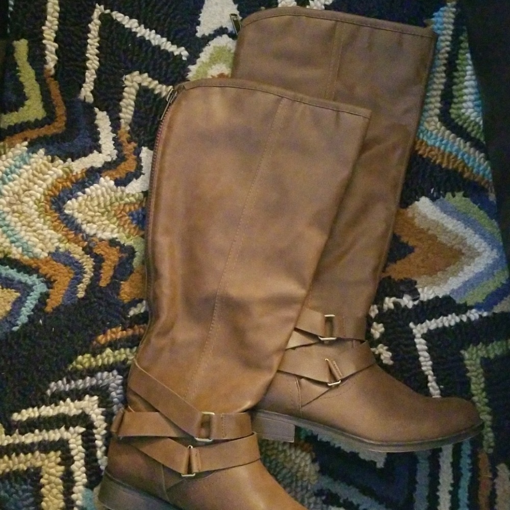 Cognac Wide Calf Boot