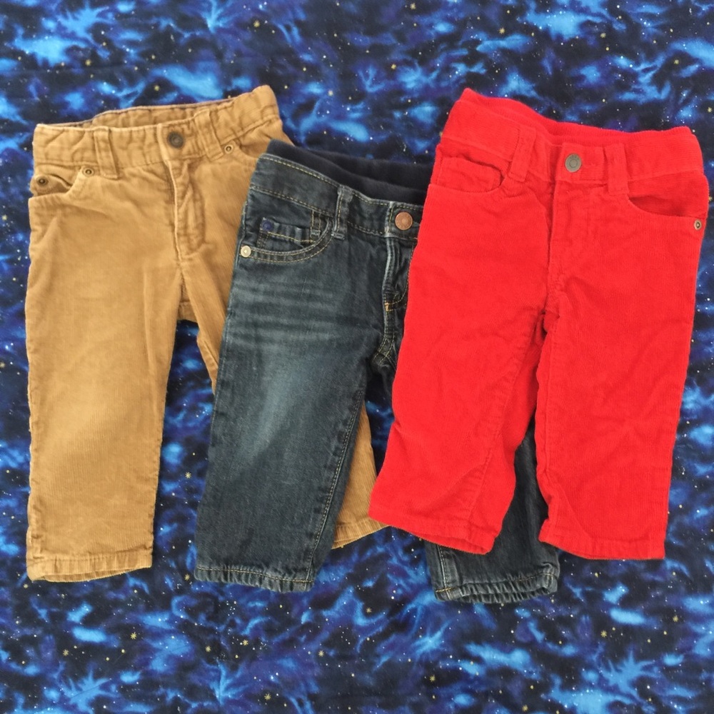 Bundle of 3 baby boy pants - jeans and cords!