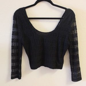 Black Lacey crop top
