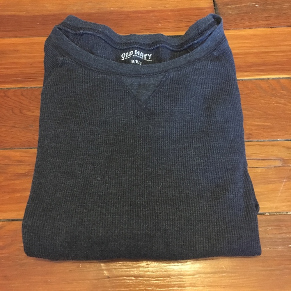 Long sleeve waffle gray tee