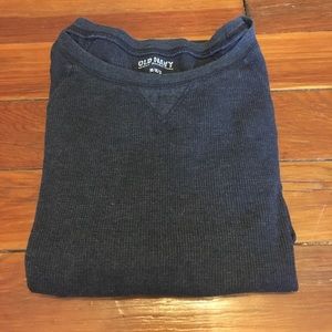 Long sleeve waffle gray tee