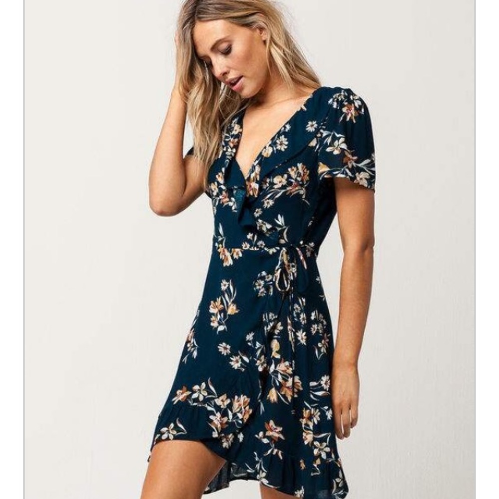 NEW Floral Ruffle Wrap Dress