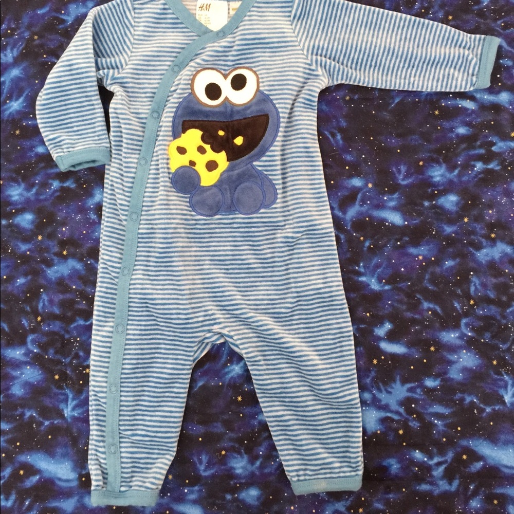 Velour Cookie Monster pajamas or romper by H&M