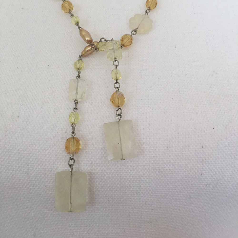 NWOT Citrine Multi-Beaded Adjustable Necklace - Picture 2 of 6