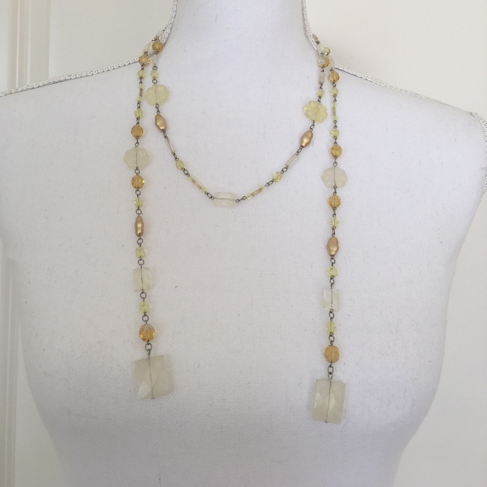 NWOT Citrine Multi-Beaded Adjustable Necklace - Picture 3 of 6