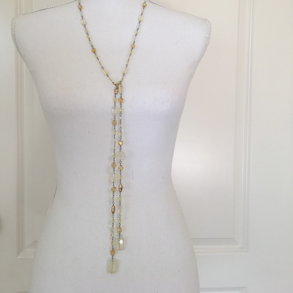 NWOT Citrine Multi-Beaded Adjustable Necklace - Picture 4 of 6