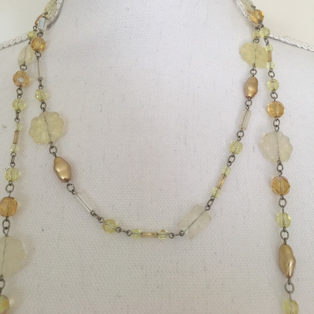 NWOT Citrine Multi-Beaded Adjustable Necklace - Picture 6 of 6
