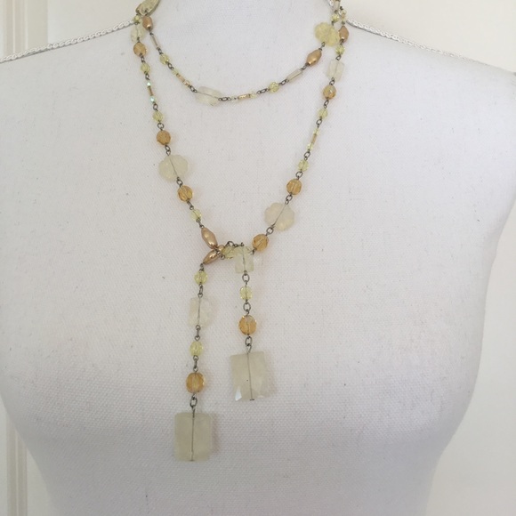 Jewelry - NWOT Citrine Multi-Beaded Adjustable Necklace