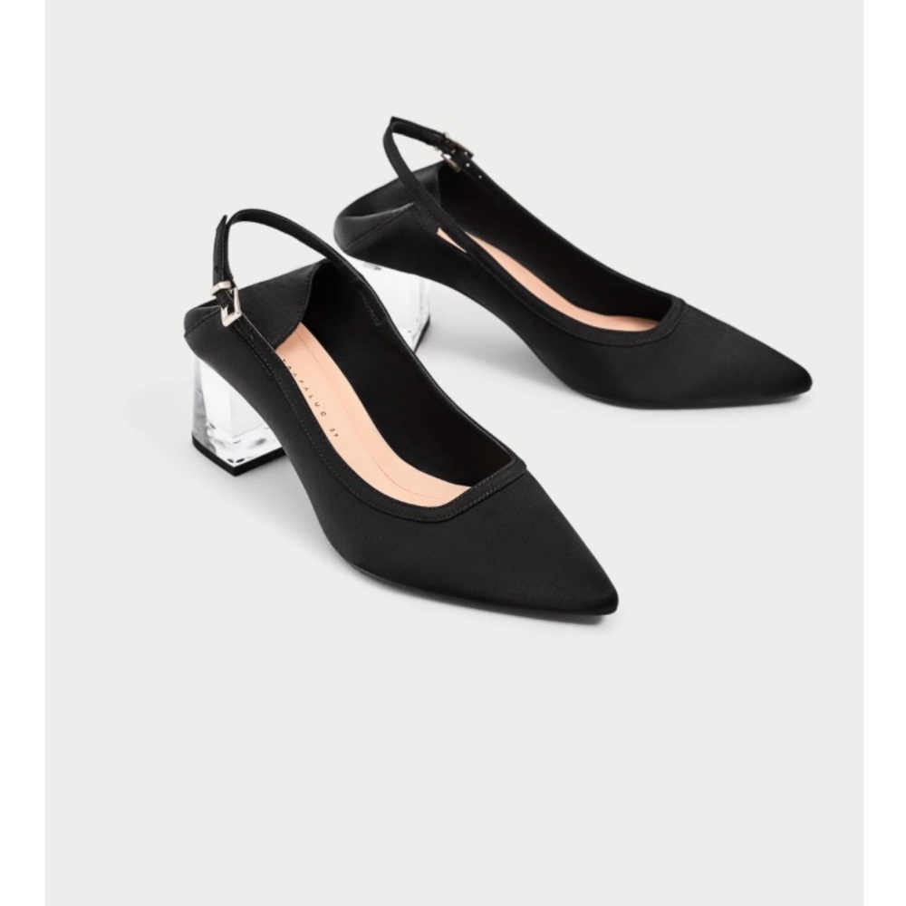 High heel slingbacks with transparent heel