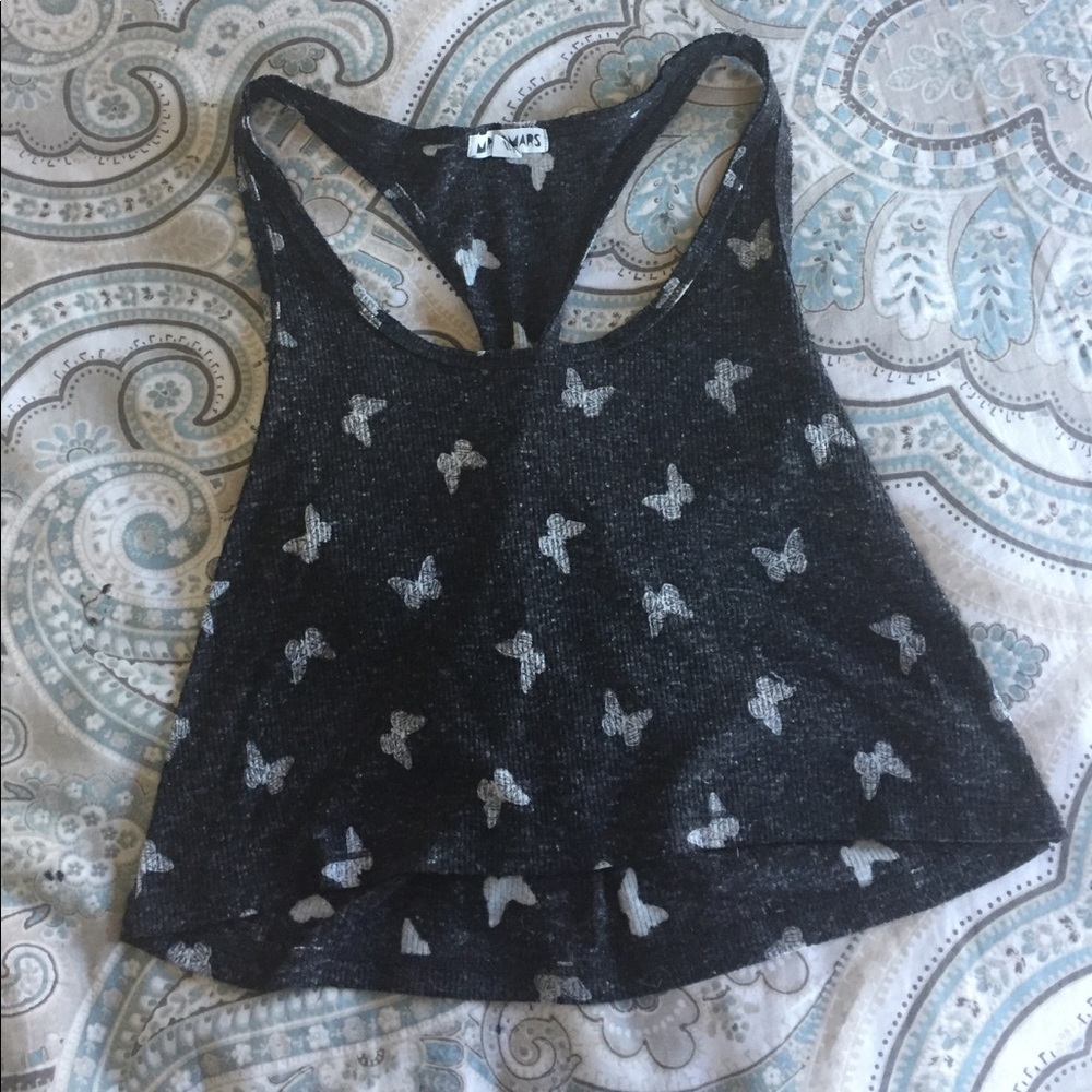 Aeropostale Map To Mars Butterfly Crop Top