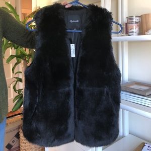 Madewell faux fur black vest