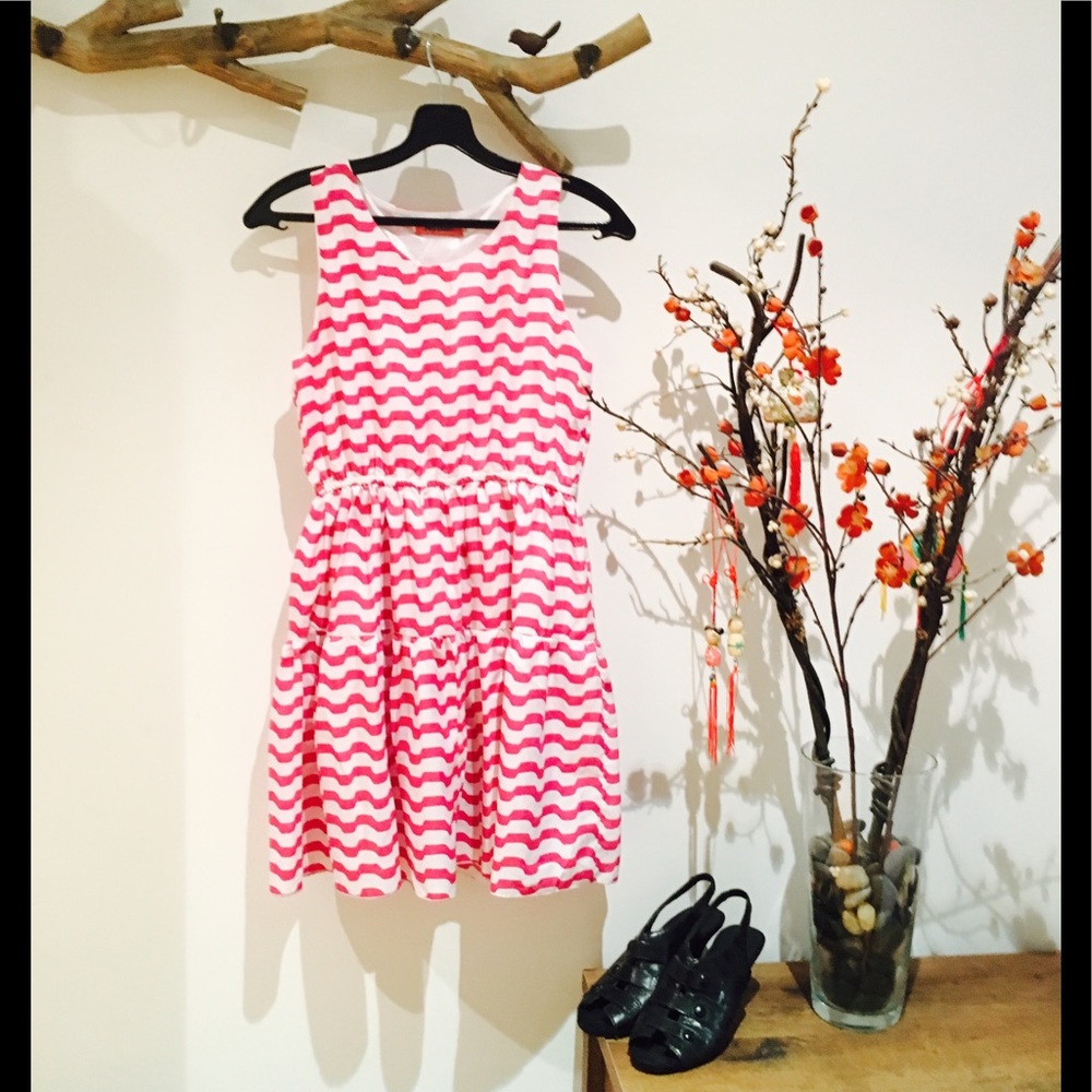 White& 🌸 Pink  Stripes, Doll Dress