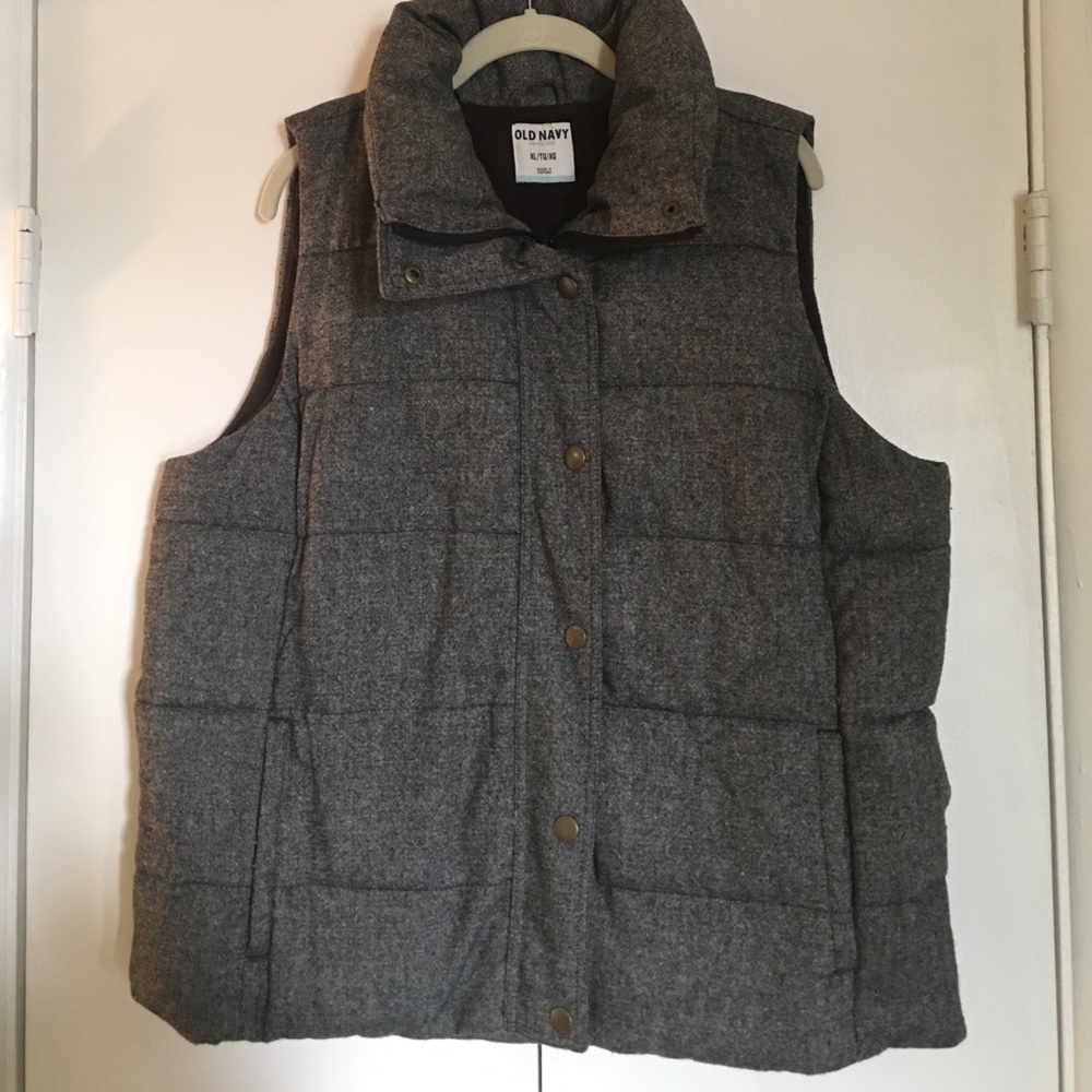 Old Navy XL Fleece Lined Charcoal Vest