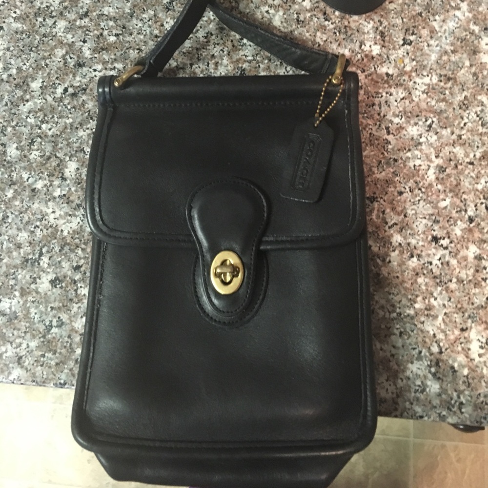 Vintage Coach leather satchel black
