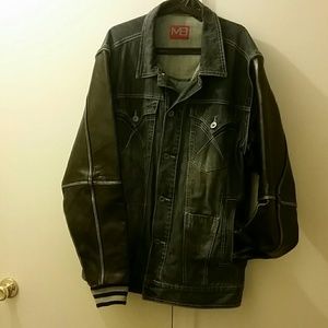 Denim and leather jacket