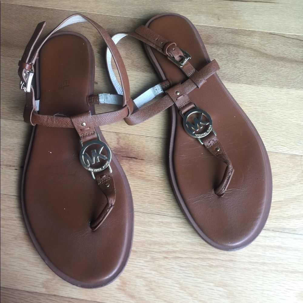 Michael Kors brown leather sandals